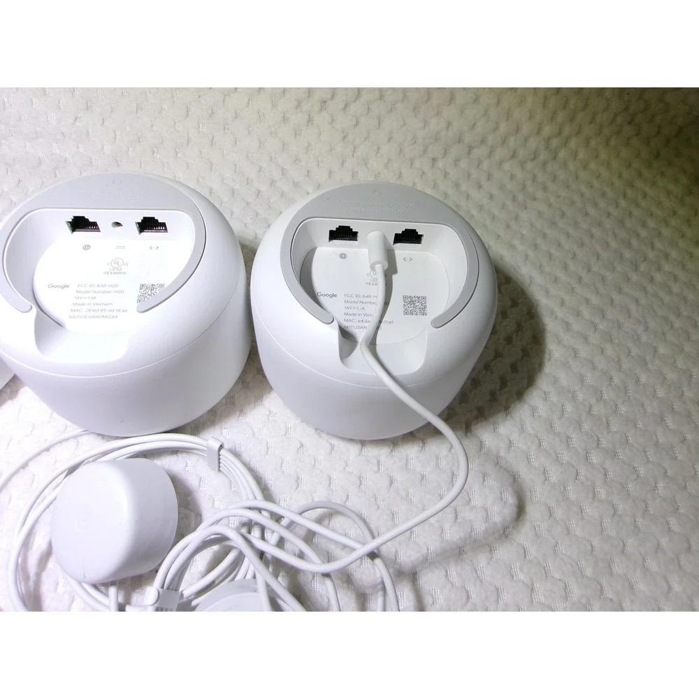 Google Nest Wifi AC2200 Mesh Router 3 Pack White Model H2D with Power Adapters